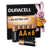 Батарейка Duracell AA лужні 6 шт. в упаковці Фото