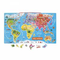 Развивающая игрушка Janod Магнитная карта мира англ.язык Фото