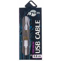 Дата кабель Atcom USB 2.0 AM to Micro 5P 1.8m white Фото