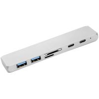 Концентратор PowerPlant Type-C - HDMI 4K, USB 3.0, USB Type-C, SD, microSD Фото