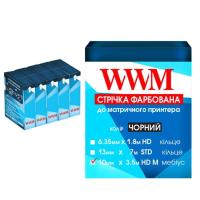 Стрічка до принтерів WWM 10мм х 3.5м HD л. Black*5шт Фото