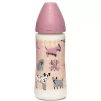 Бутылочка для кормления Suavinex Истории щенков 360 мл розовая Фото