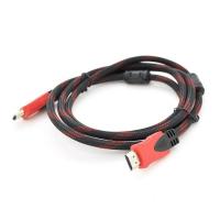 Кабель мультимедийный Merlion HDMI to HDMI 1.5m v1.4, OD-7.4mm Black/RED Фото