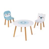 Детский стол Janod и 2 стульчика Мишка и пингвин Фото