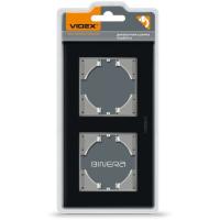 Рамка Videx BINERA черное стекло 2 поста Фото