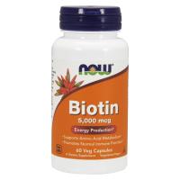 Вітамін Now Foods Биотин (В7) 5000 мкг, 60 гелевых капсул Фото