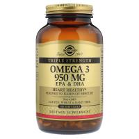 Жирні кислоти Solgar Рыбий Жир, Омега 3 (Omega-3 EPA, DHA), 950 мг, Тро Фото