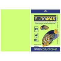 Бумага Buromax А4, 80g, NEON green, 20sh Фото