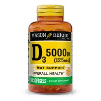 Витамин Mason Natural Витамин D3 5000 МЕ, Vitamin D3, 50 гелевых капсул Фото