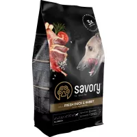 Сухий корм для собак Savory Adult All Breeds rich in Fresh Duck and Rabbit 1 к Фото