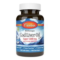 Жирные кислоты Carlson Жир из печени Норвежской Трески, 1000 мг, Cod Live Фото