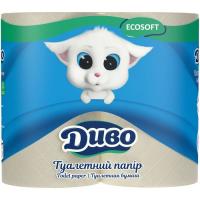 Туалетная бумага Диво Ecosoft 2 слоя серая 4 рулона Фото