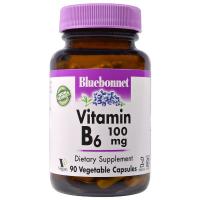 Вітамін Bluebonnet Nutrition Витамин B6 100 мг, Vitamin B6, 90 вегетарианских Фото