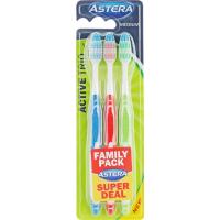 Зубная щетка Astera Active Trio Medium Середньої жорсткості 3 шт. Фото