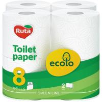 Туалетная бумага Ruta Ecolo 2 шари 8 рулонів Фото