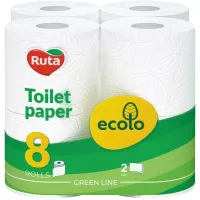 Туалетний папір Ruta Ecolo 2 шари 8 рулонів Фото