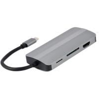 Концентратор Cablexpert USB-C 8-in-1 (USB hub 3.0/HDMI//VGA/PD/CR/stereo a Фото