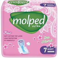 Гігієнічні прокладки Molped Ultra Night Deo Floral 6 крапель 7 шт. Фото