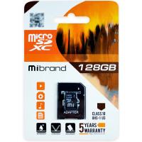 Карта памяти Mibrand 128GB microSDXC UHS-I U3 + SD-адаптер Фото