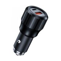 Зарядний пристрій Choetech car USB-A/USB-C 63W QC3.0/PD/PPS black Фото