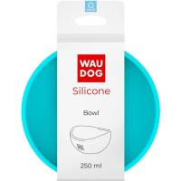 Посуд для котів WAUDOG Silicone Миска 250 мл блакитна Фото