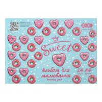 Альбом для малювання ZiBi Kids Line DONUTS А4 24 арк., 120 г/м2, на скобі, р Фото