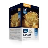 Гирлянда ColorWay LED 200 20м (8 функций) теплый цвет USB Фото