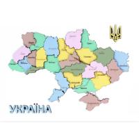 Набор для творчества Rosa Talent Карта Украины 3D пастельные цвета 24.5х18.5 Фото