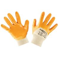 Защитные перчатки Neo Tools нітрилове покриття, бавовна, р.9, жовтий Фото