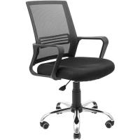 Офісне крісло Richman Джина Хром Піастра Сітка чорна + сіра Фото