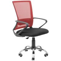 Офисное кресло Richman Робін Хром Піастра Сітка чорна + червона Фото
