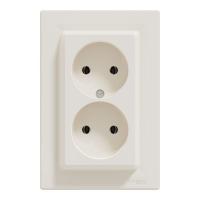 Розетка Schneider Electric ASFORA без заземления двойная крем Фото