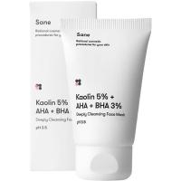 Маска для лица Sane Kaolin 5% + AHA + BHA 3% Deeply Cleansing Face Mas Фото