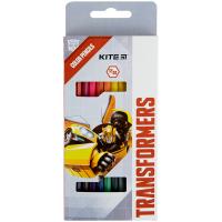 Олівці кольорові Kite Transformers двосторонні, 12 кольорів Фото