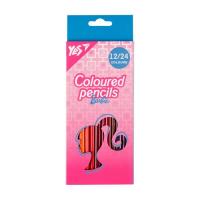 Карандаши цветные Yes Barbie (розовый) двухсторонние 12 шт. 24 цв Фото