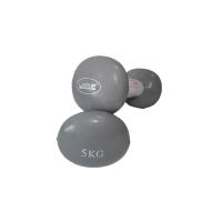 Гантельный набор LiveUp Vinyl Dumbbell Egg Head вінілові сірі 2х5кг LS2001 Фото