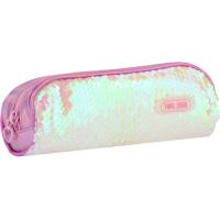 Пенал Cool For School 2 відділення з паєтками Білий Фото