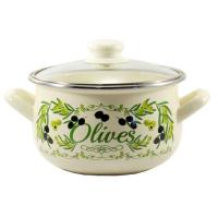 Кастрюля Interos емаль Грецька олива 88747 4,1 л Фото