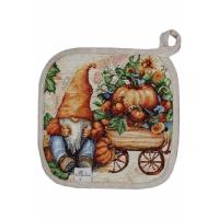 Кухонна прихватка Прованс гобеленова Гарбузові гноми 20х20 Фото