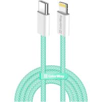 Дата кабель ColorWay USB-C to Lightning 1.0m 27W green Фото
