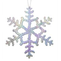 Елочная игрушка Novogod`ko Снежинка 30 см Пластик Перламутр Фото