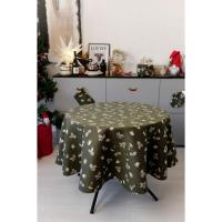 Скатерть Прованс Шапочки на зеленом Dх136 см Фото