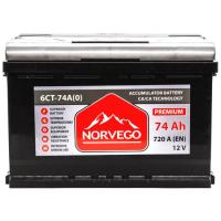 Аккумулятор автомобильный NORVEGO ВЕСТА Premium 74A +прав (0) (720 пуск) Фото