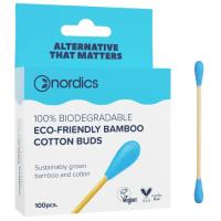 Ватные палочки Nordics Бамбуковые Голубые 100 шт. Фото