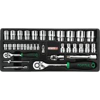 Набор инструментов Toptul с трещоткой 1/4", 1/2" 34шт. (в ложементе) Фото