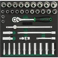 Набор инструментов Toptul с трещоткой 1/2" 39шт. в ложементе Фото
