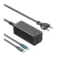 Зарядний пристрій Vention 4xUSB 100W (2xUSB-C+2xUSB-A) PD3.0/QC 3.0/GaN Blac Фото