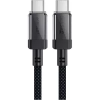 Дата кабель Acefast USB-C to USB-C 1.2m 60W stainless steel C12-03 Bla Фото