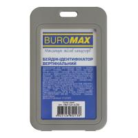 Бейдж Buromax вертикальный, 69 х 111мм, PP+PVC, серый Фото