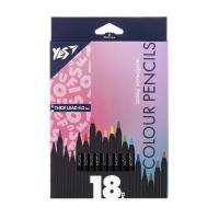 Карандаши цветные Yes Fusion, чорне дерево 18 кольорів Фото